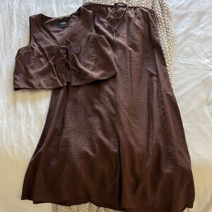 Zara Chocolate Brown Skirt Set